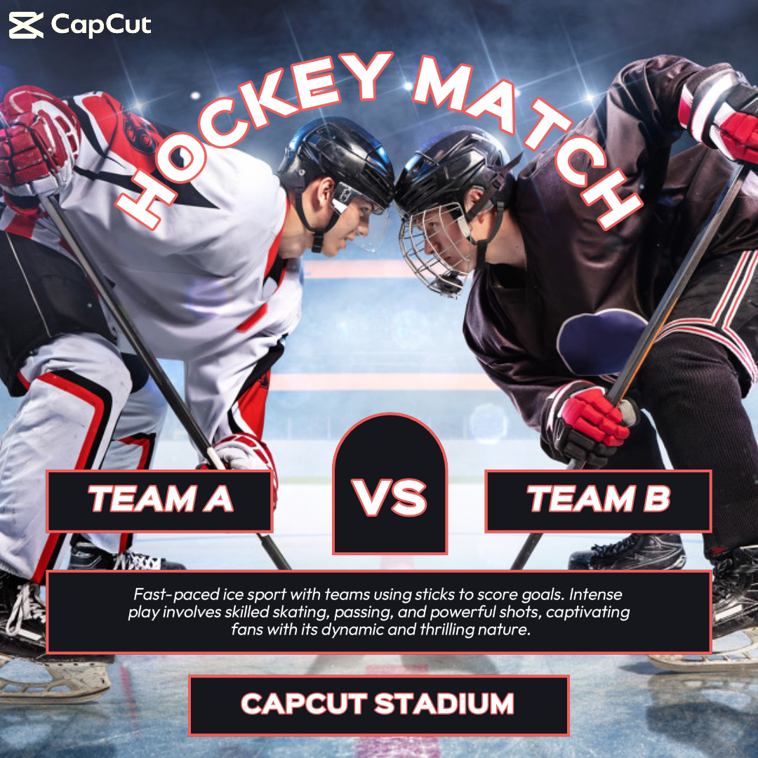 Hockey Sport , Workout and Fitness Instagram Post