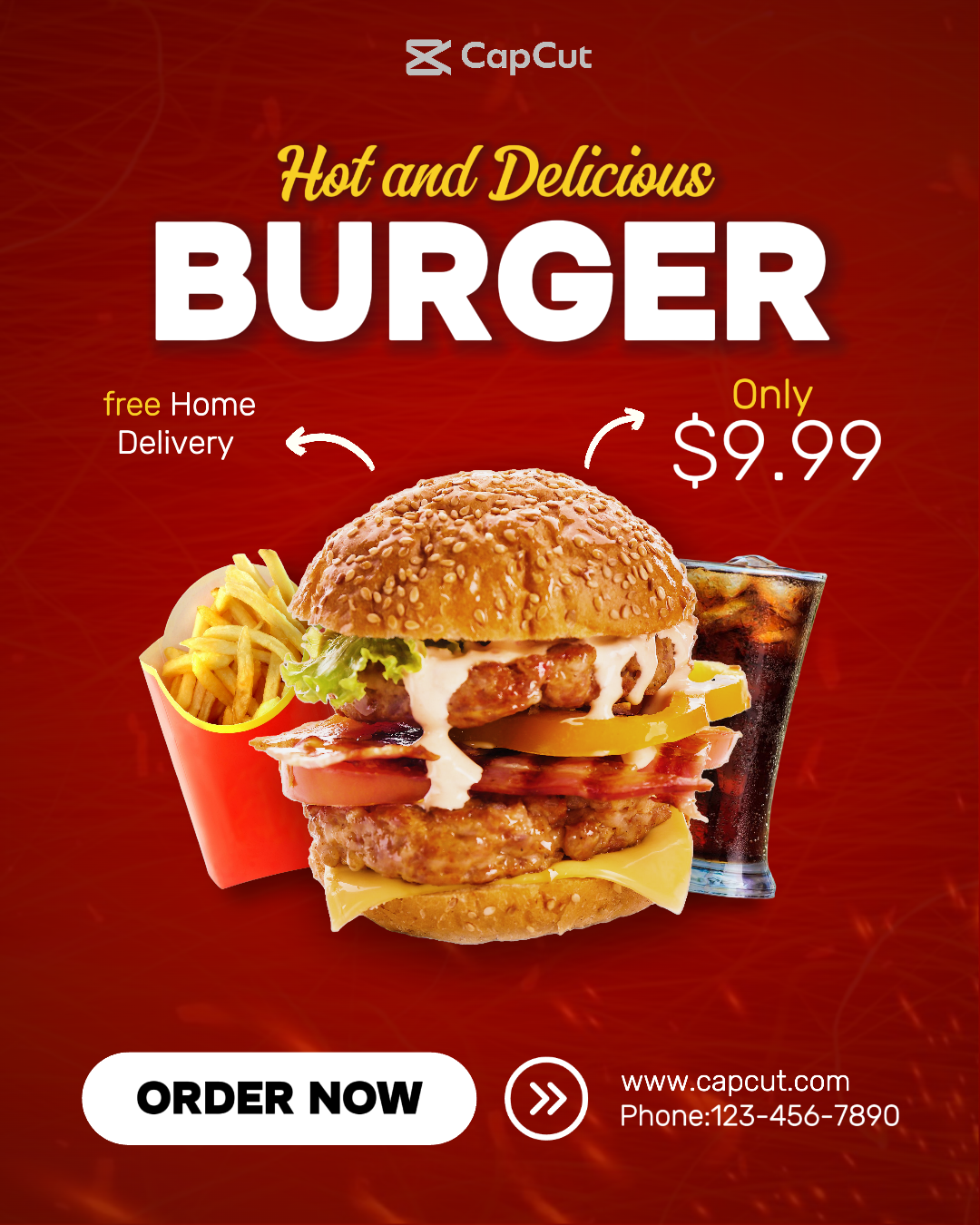 Comercialización De Alimentos Y Bebidas De Hamburguesas Venta De Carteles De Promoción Publicación De Instagram