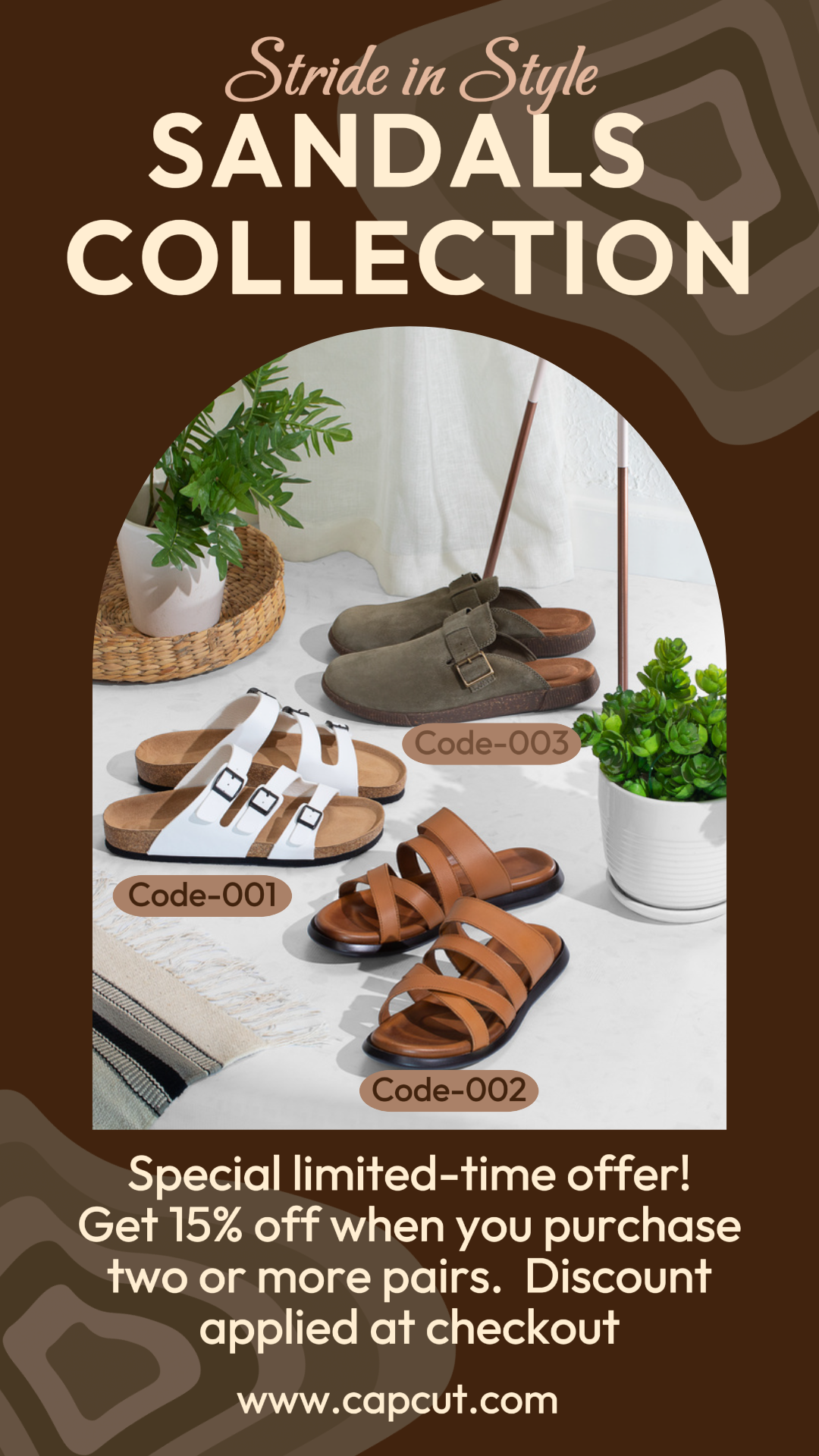 Moda Marketing Poster promoção sandálias Instagram Story