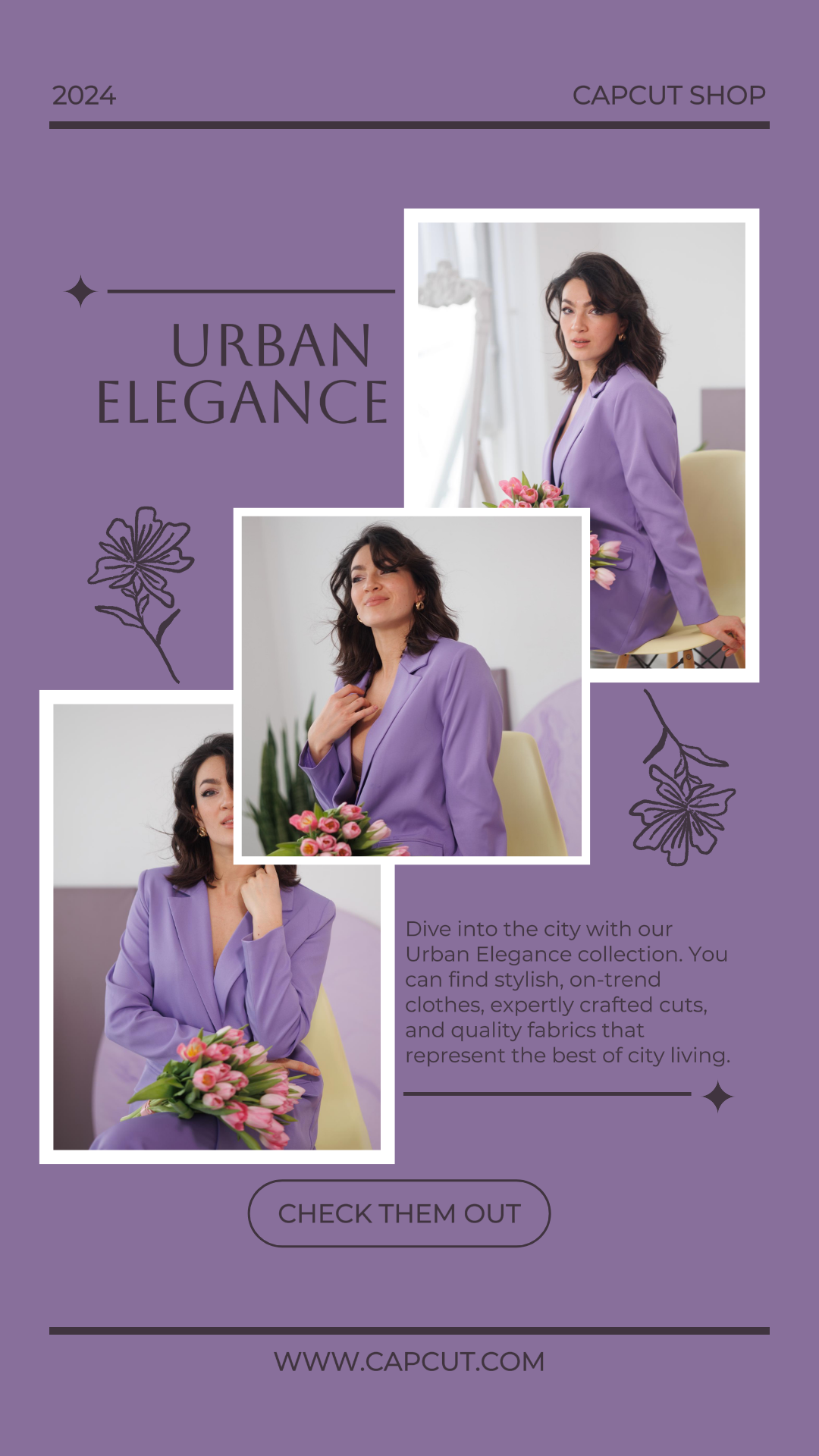 Minimalist Collage - Product Detail - Instagram Post - Clothing - Urban Elegance Purple