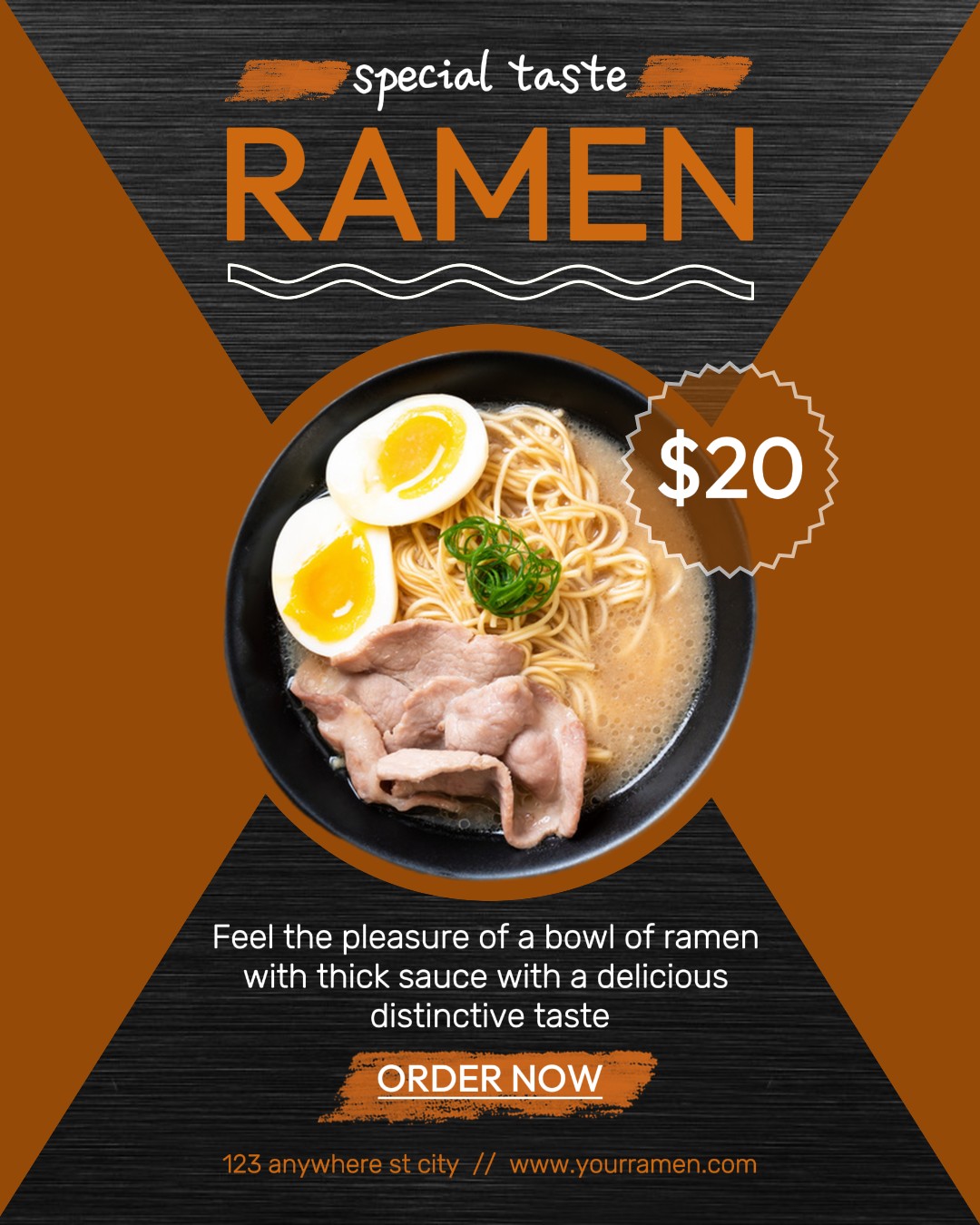 Food and Beverage Ramen Menu Promotion for Instagram Portrait