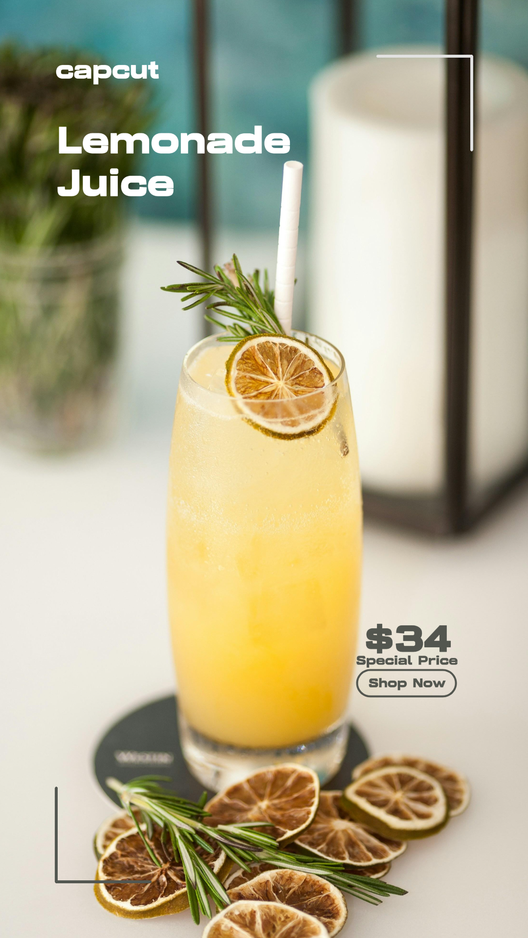 Jus de limonade alimentaire Instagram Story Jaune Gris