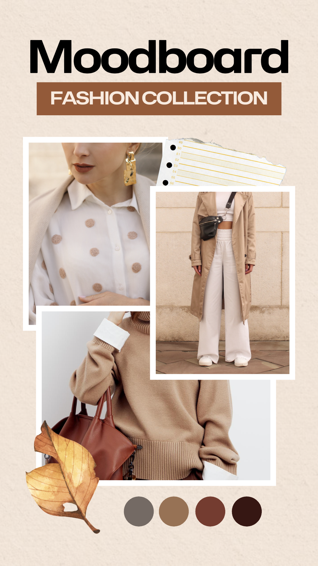 Colagem minimalista Pôster criativo Moodboard Fashion Collection Instagram Story