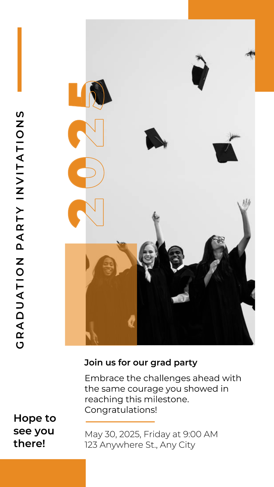 졸업식 크리에이티브 포스터 인스타그램 스토리 화이트 옐로우