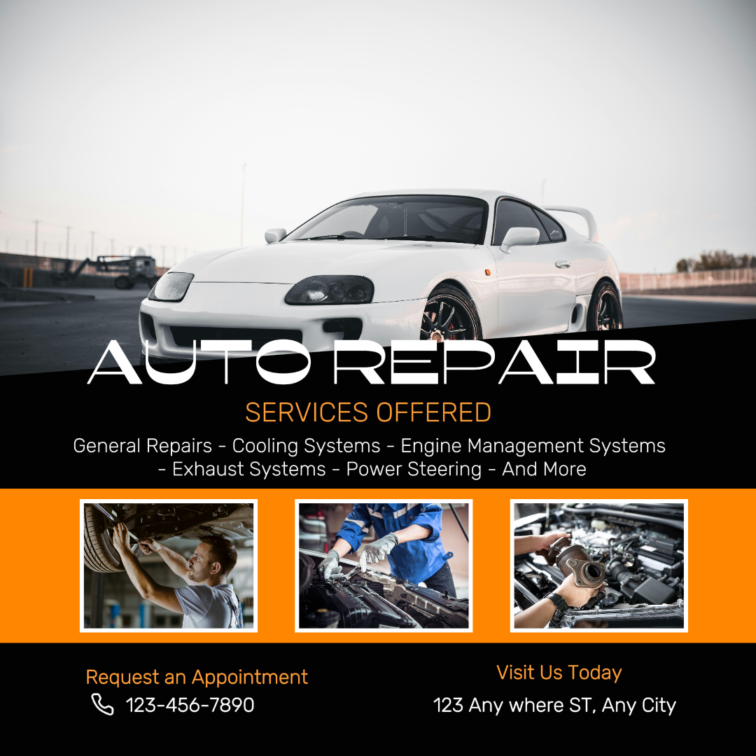 Carros Marketing poster Instagram post Reparação de automóveis