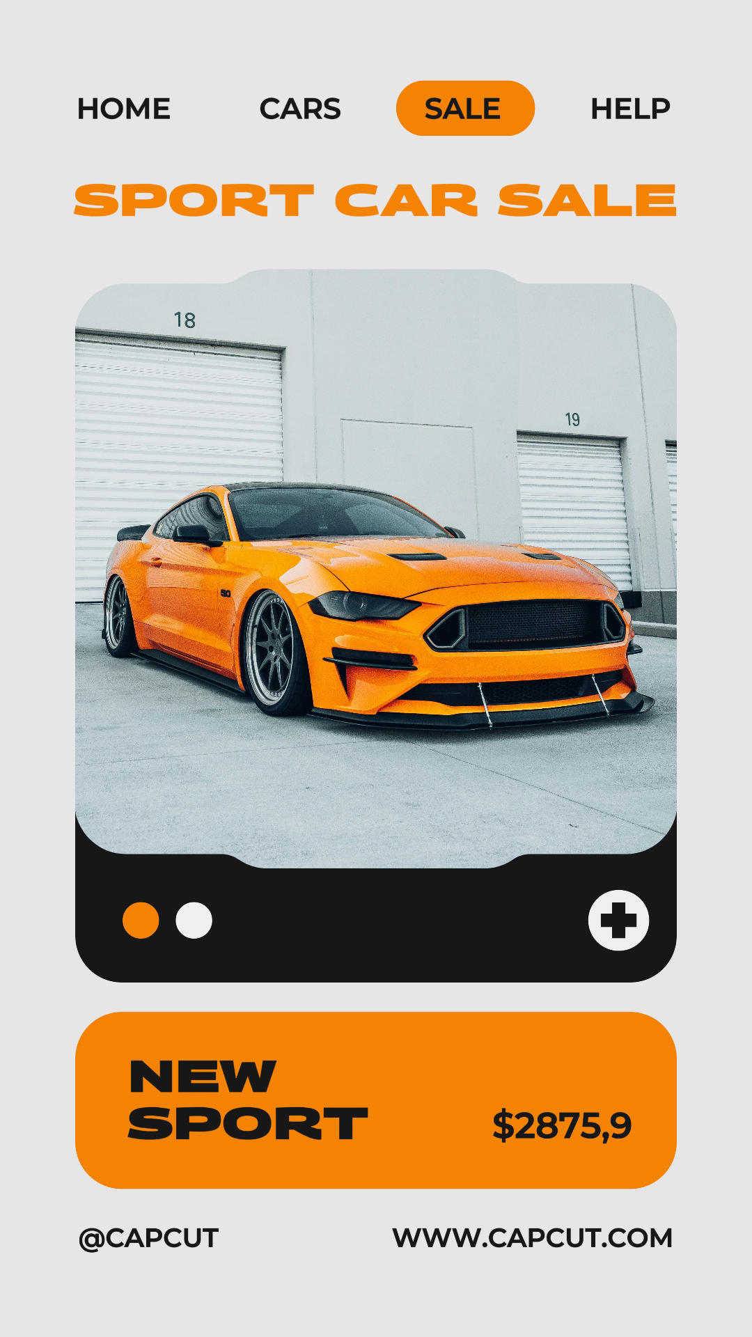 Autos Sportwagen Verkauf Promotion Instagram Story