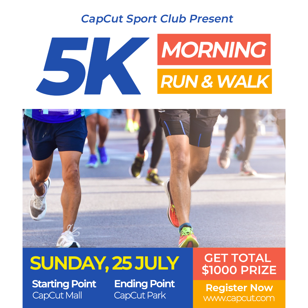 Poster Pemasaran Olahraga dan Pertandingan Atletik Morning Run Instagram Post Latar Belakang Putih