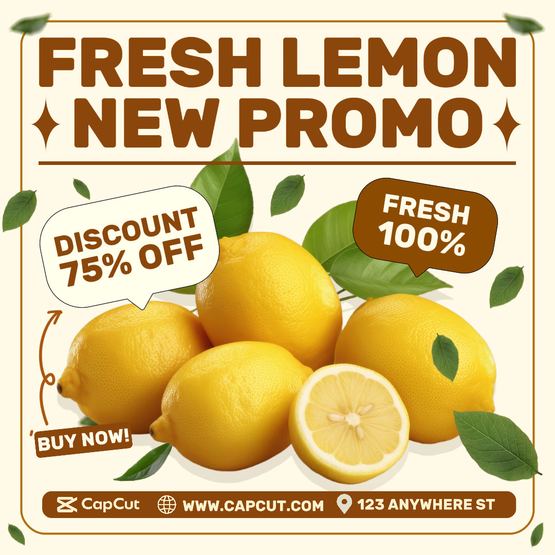 Fresh Lemon New Promo Instagram Post Creme Marrom Flat Modern