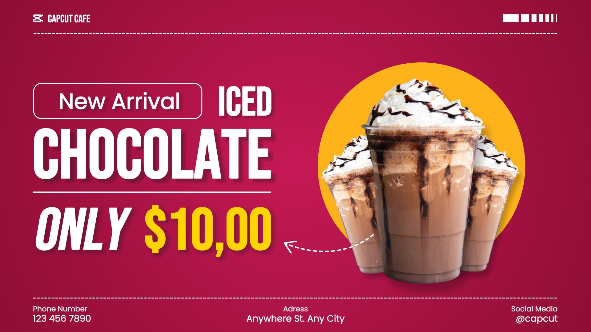 Banner de promoção de alimentos e bebidas