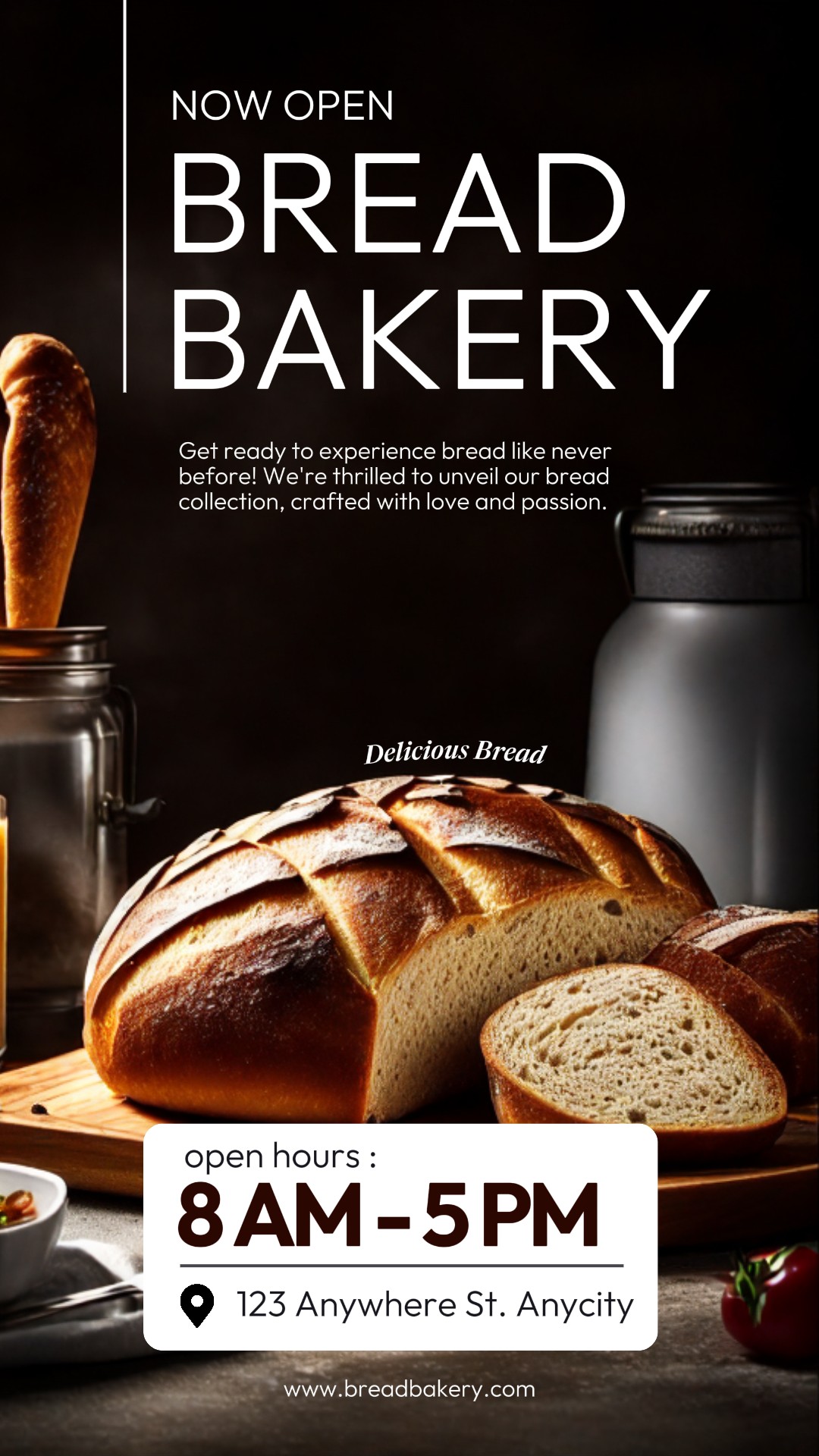 Food Bread Bakery Abertura Promo Instagram Story