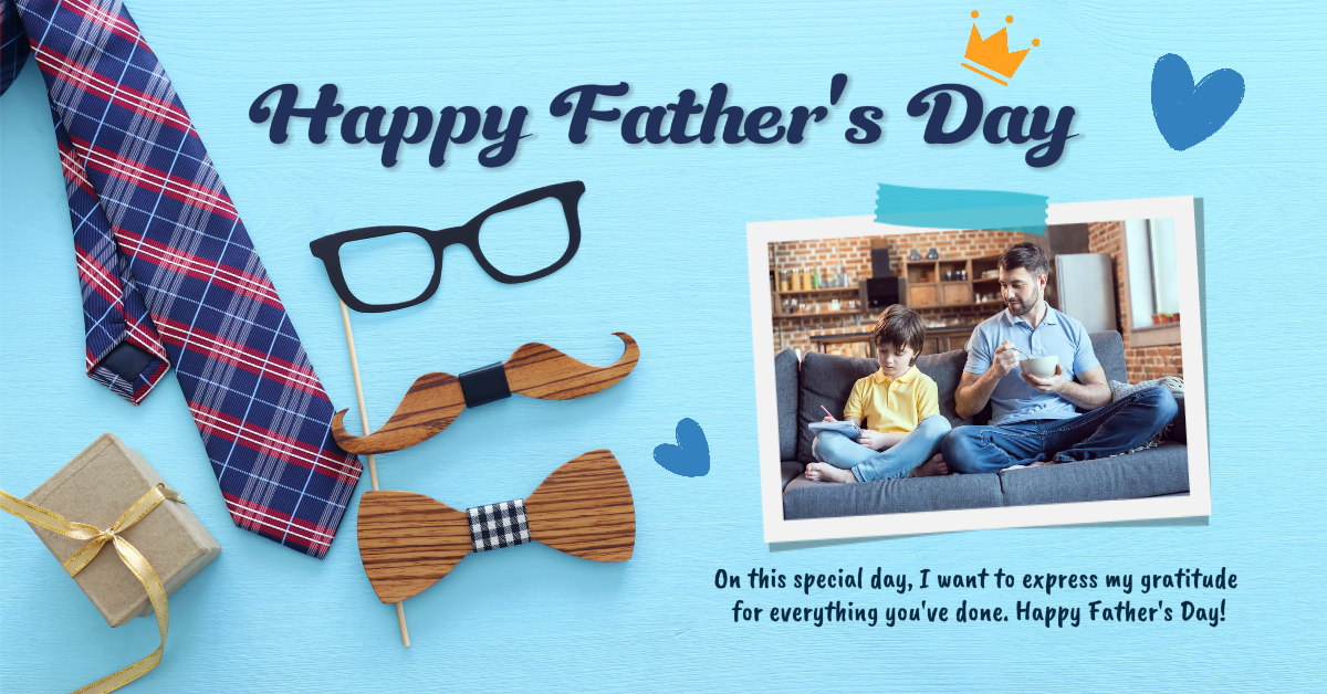 Pôster criativo do dia dos pais Anúncios do Facebook Azul