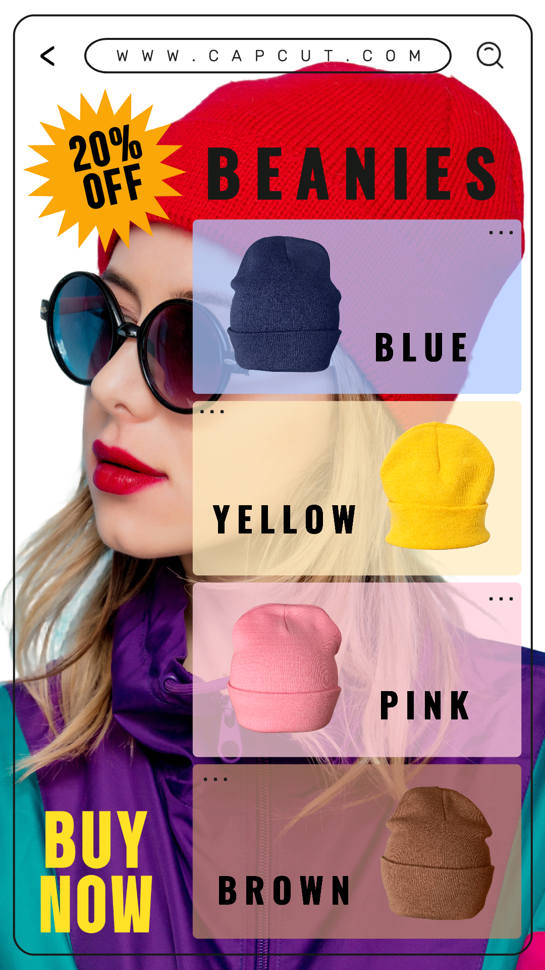 Cartel de marketing Diseño web móvil (gorros / sombreros) - Historia de Instagram