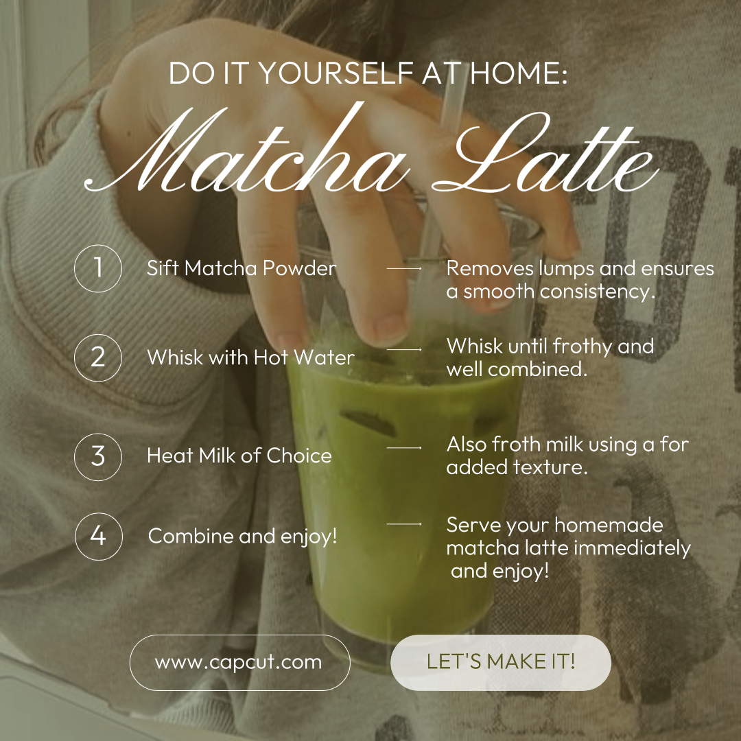 Poster Pemasaran Makanan DIY Matcha Latte