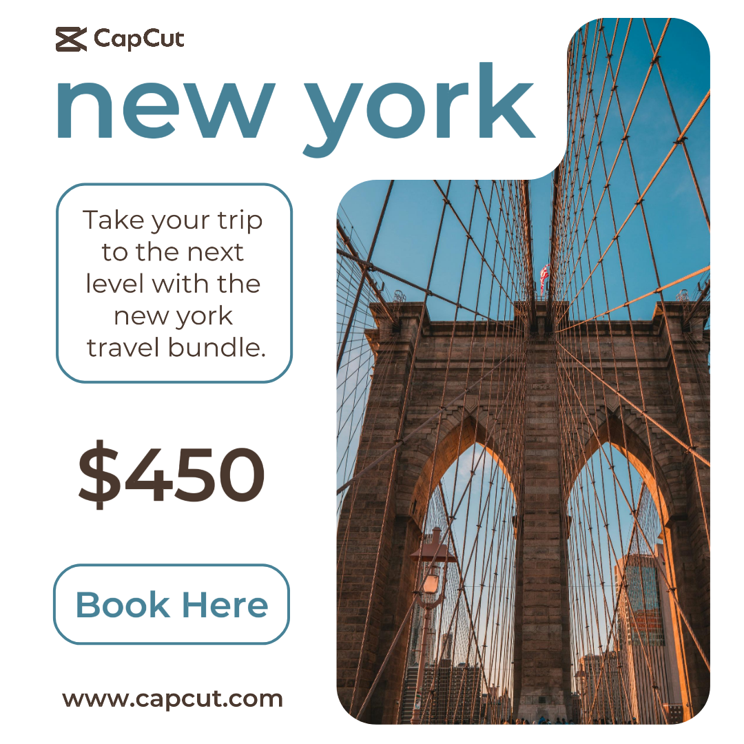 Reisemarketing Poster Instagram Post New York Bridge
