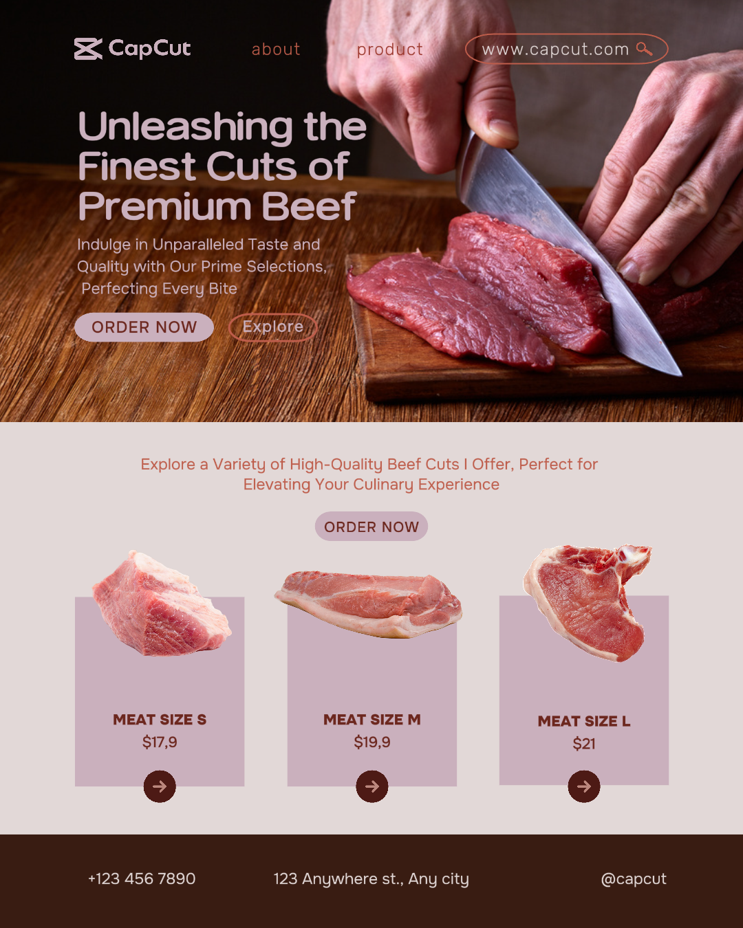 Premium Beef product display instagram post