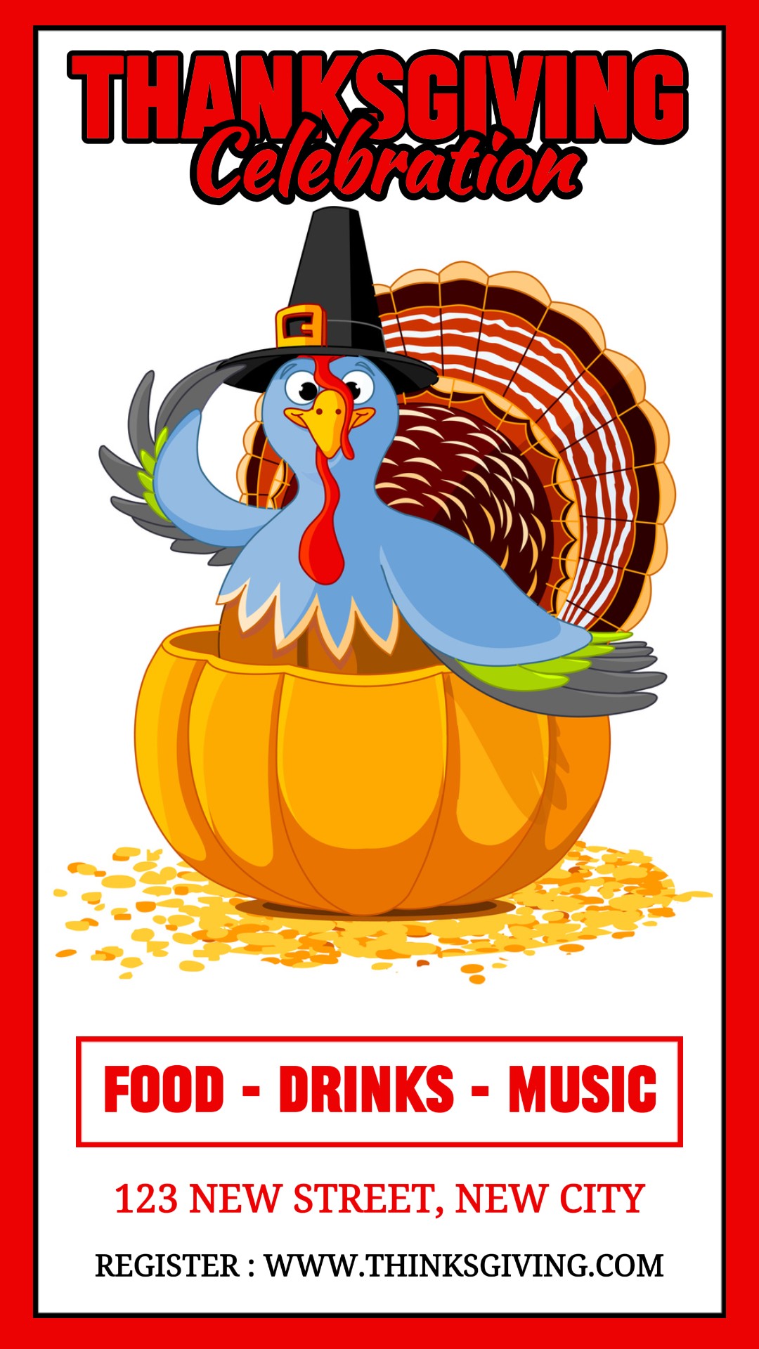 Invitación Celebración de Acción de Gracias Historia de Instagram