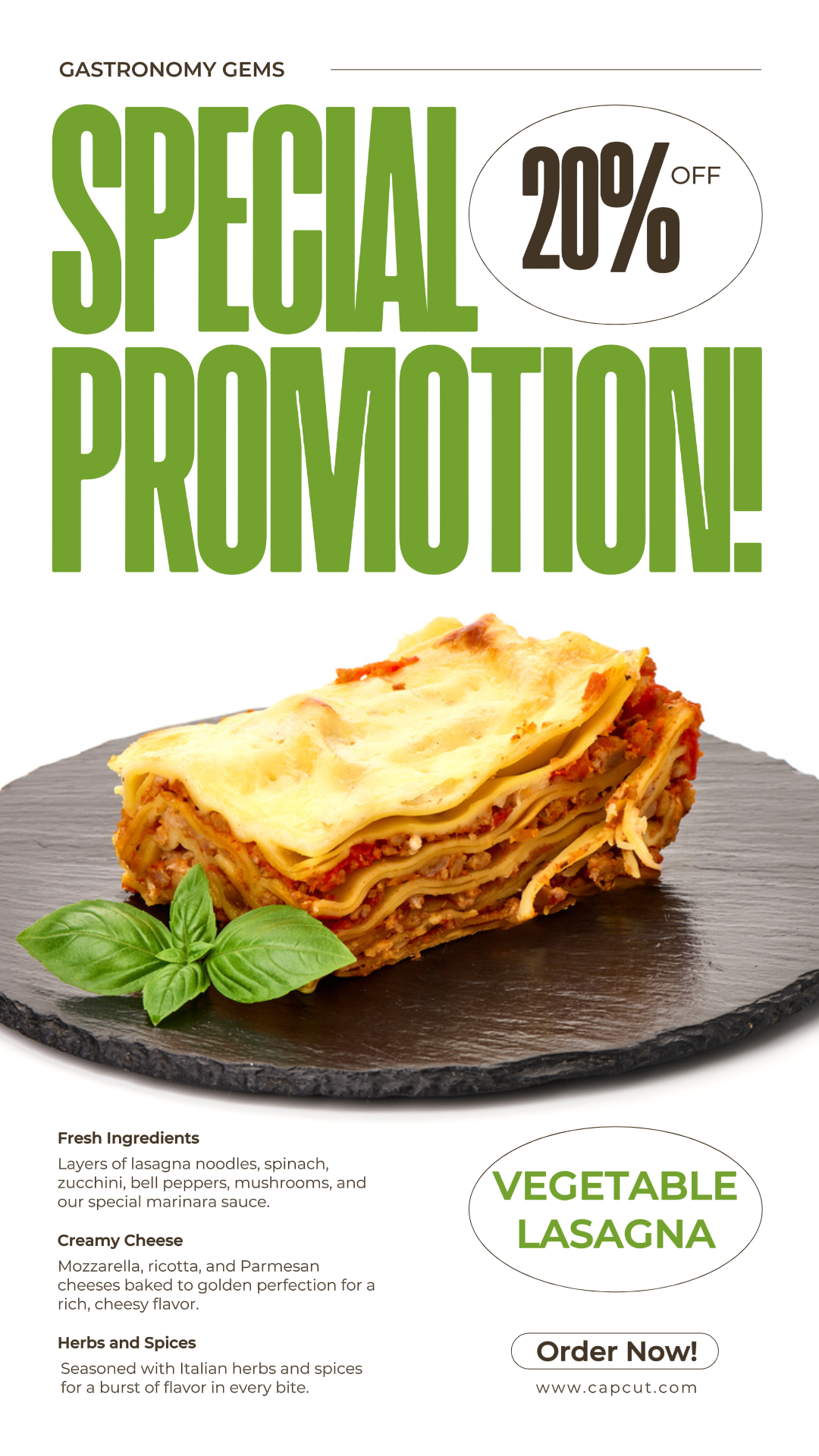 Venta de carteles de marketing de alimentos y bebidas Historia de Instagram Estilo minimalista