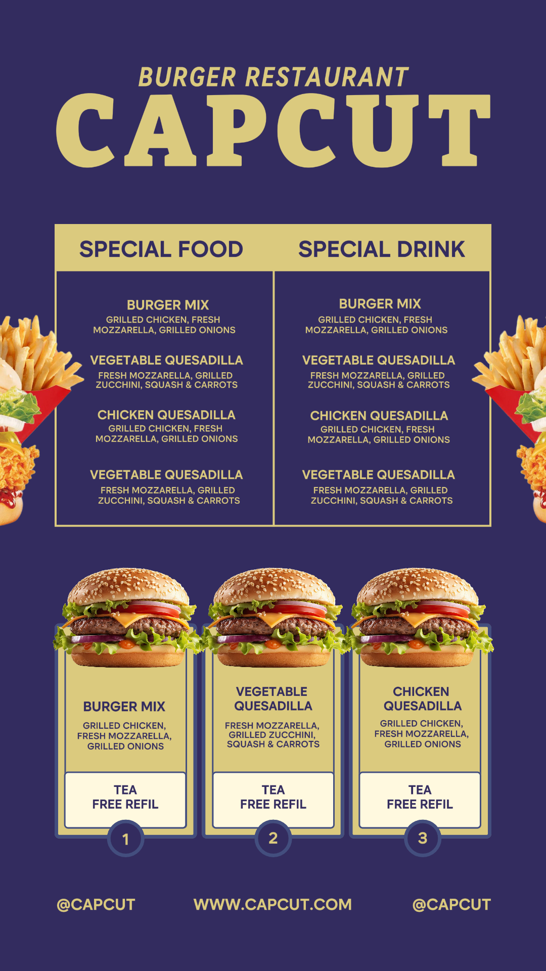 food and Beverage Des sales promotion instagram story blue hold