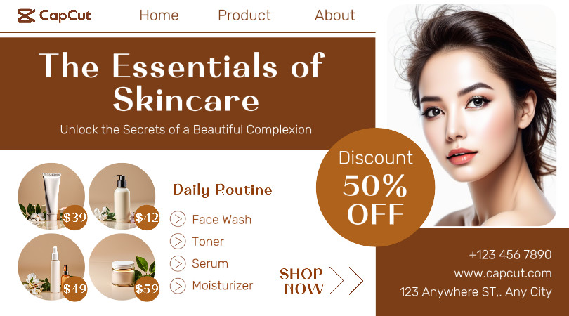 Publicité Facebook de promotion de soins de la peau de beauté