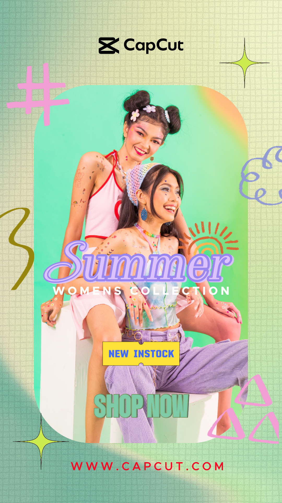 Pôster de marketing de roupas e sapatos História do Instagram Nova chegada para roupas de verão