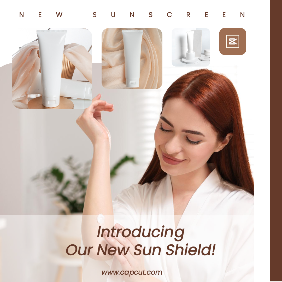 Pôster de marketing de cuidados de beleza New Arrival protetor solar Instagram Post Cream Natural