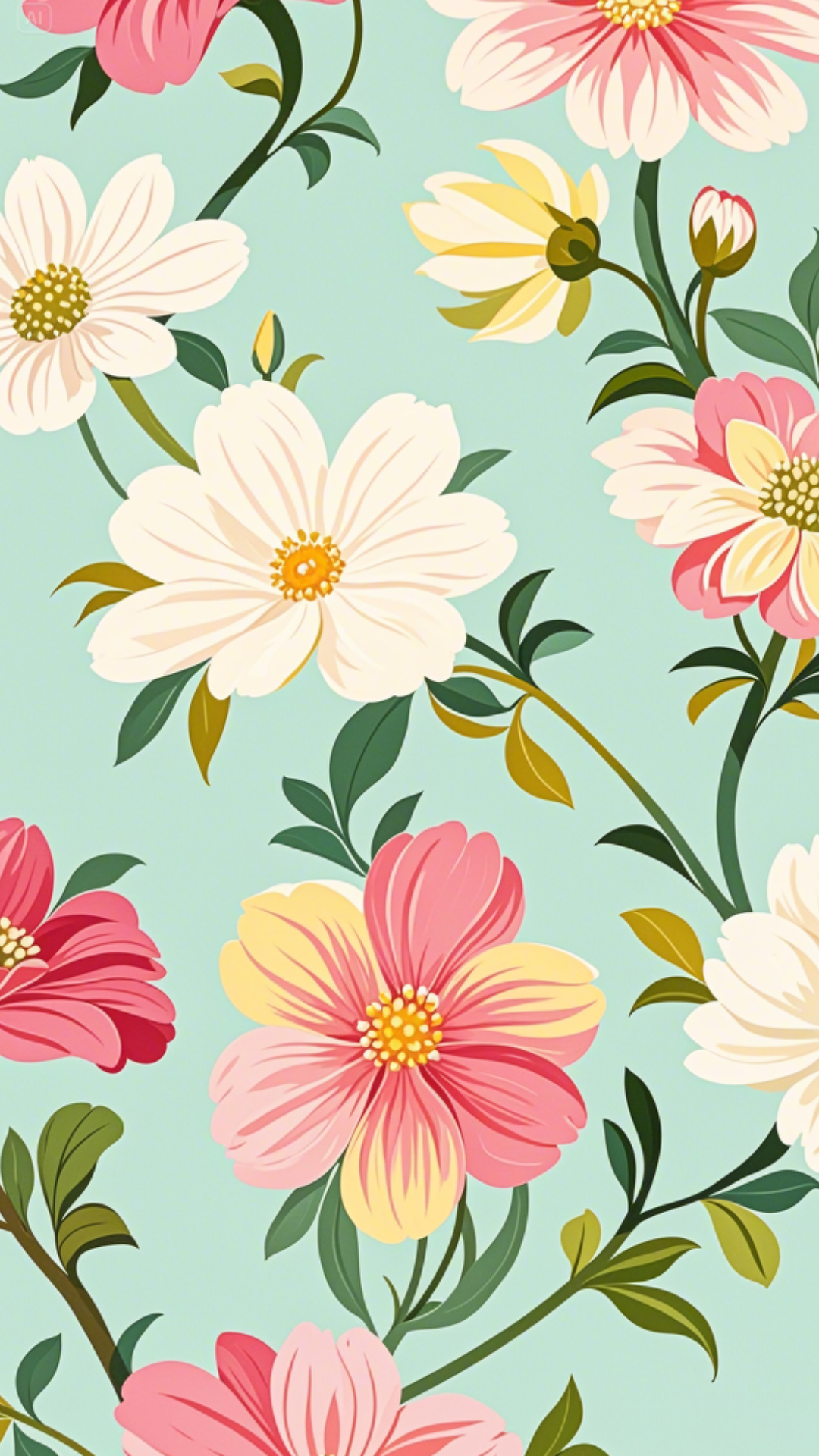 Papel de parede criativo cartaz Flor bonita