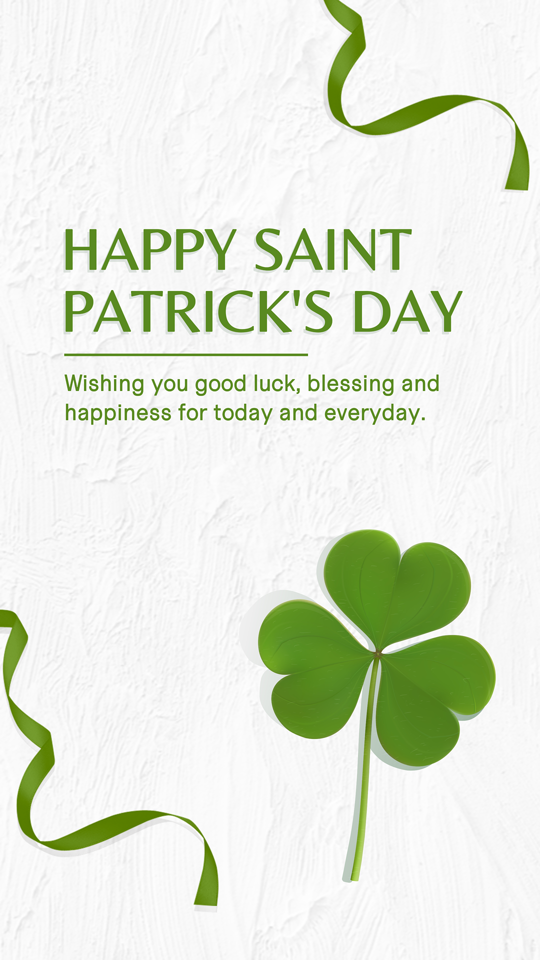 Salam Hari St. Patrick Instagram Story Putih Hijau