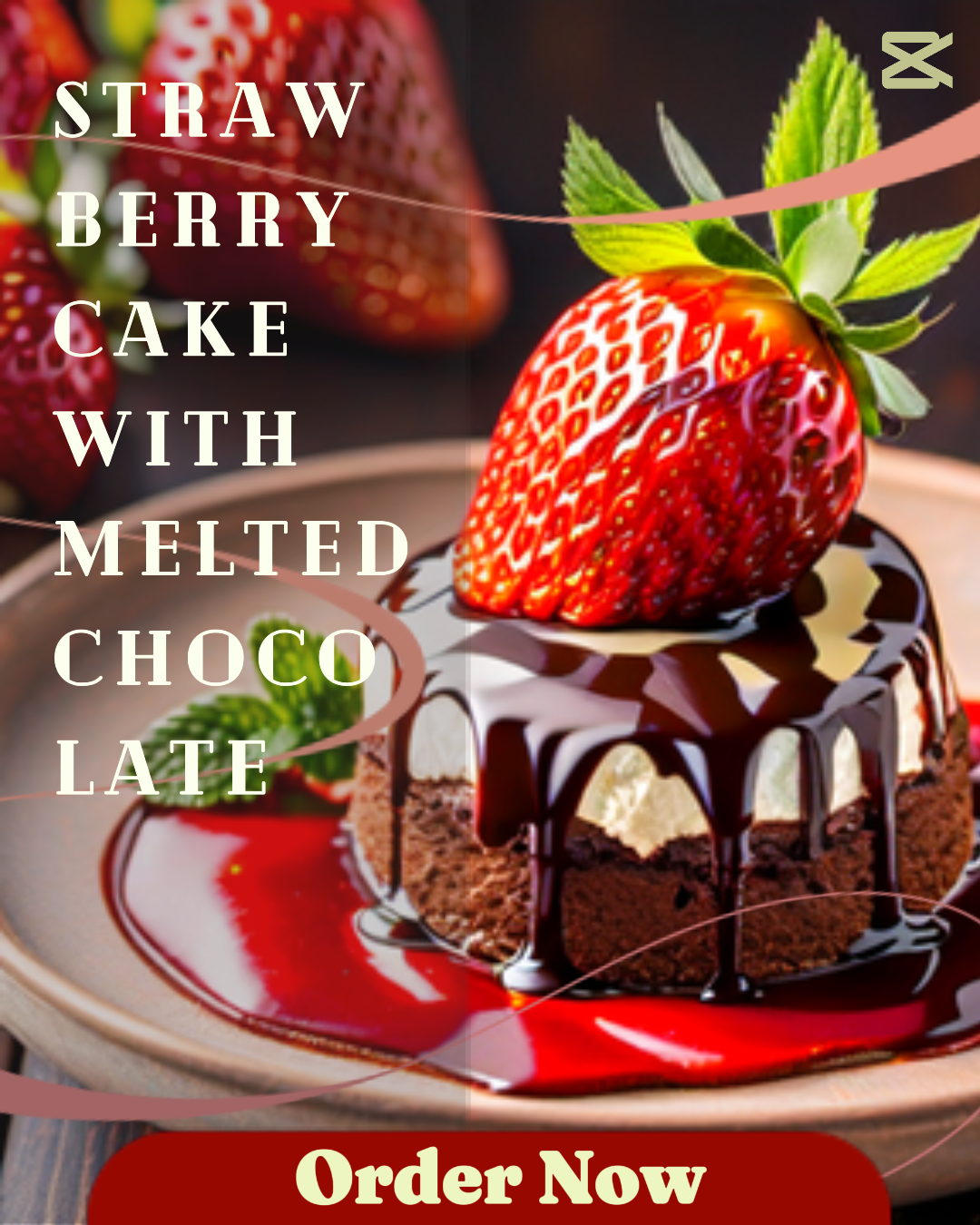 Morango Chocolate Food Product Display Instagram Post Vermelho