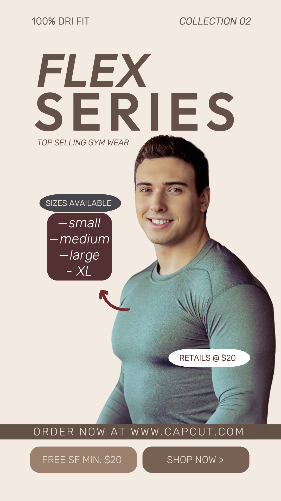 Exibição de produto de roupa de treino da indústria da moda IG Post