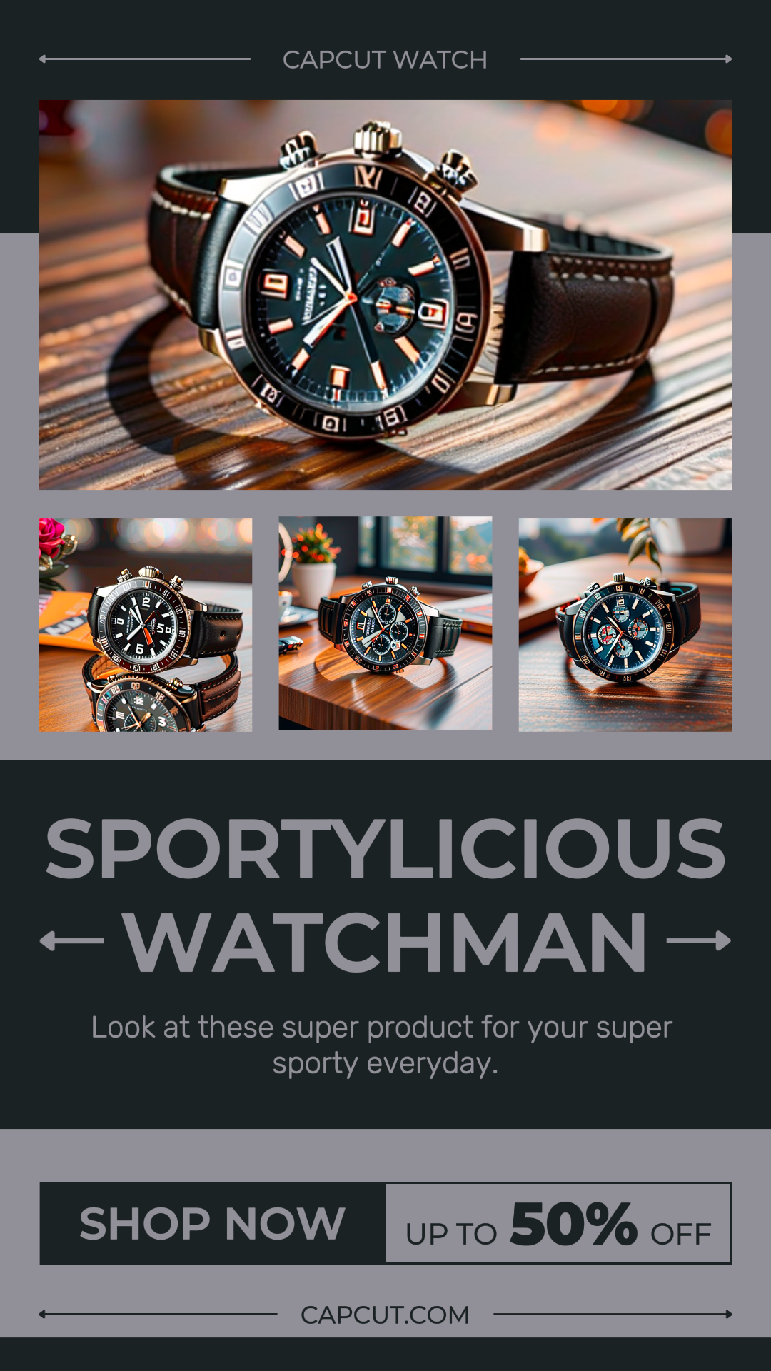 Promoción de venta de reloj de hombre deportivo de moda