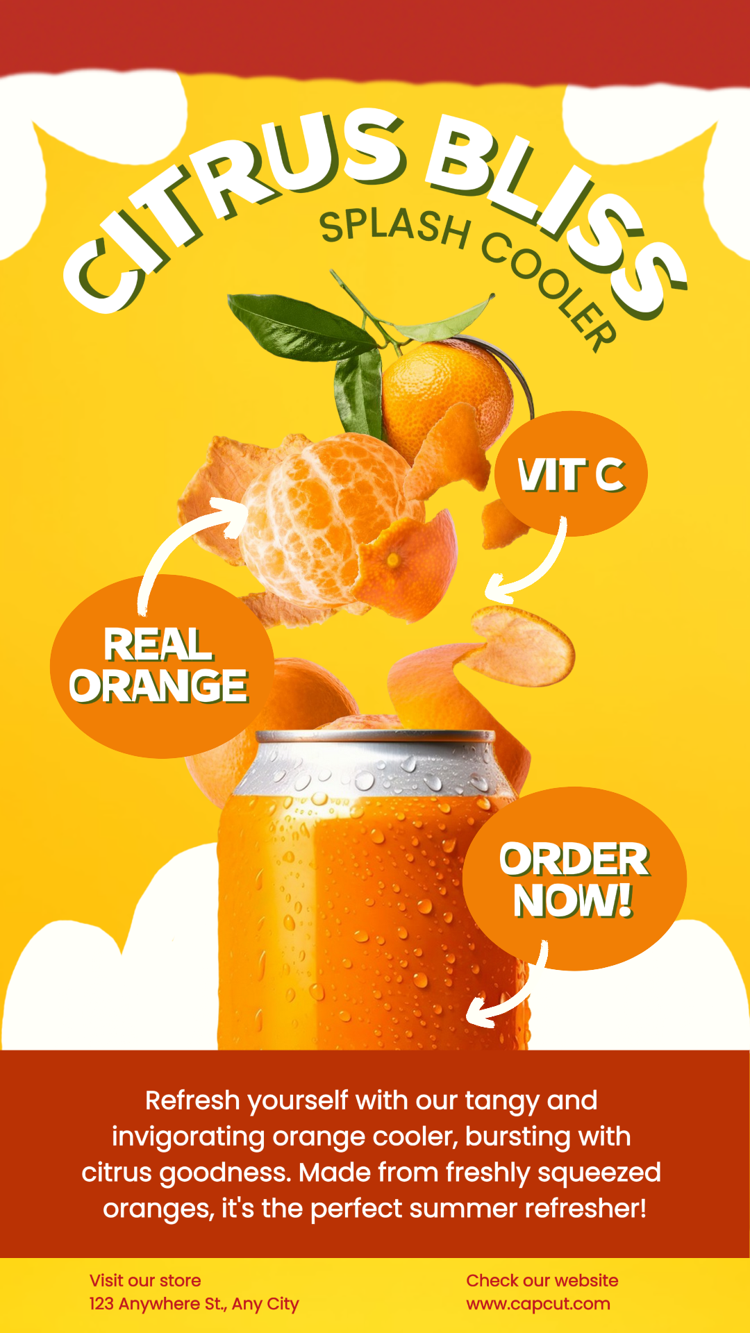 Food and Beverages Promotion Summer Orange Splash Instagram Story