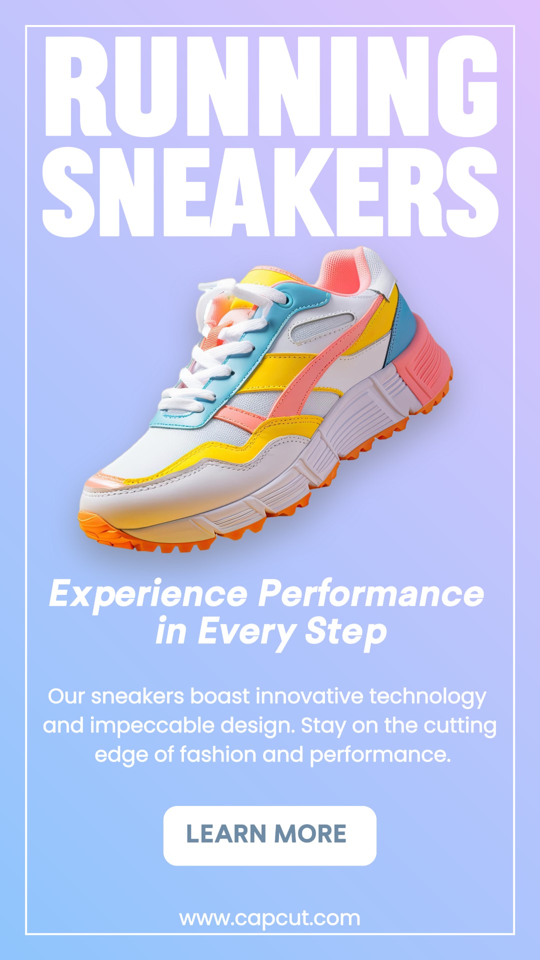 Tênis de corrida exibição de moda história do instagram