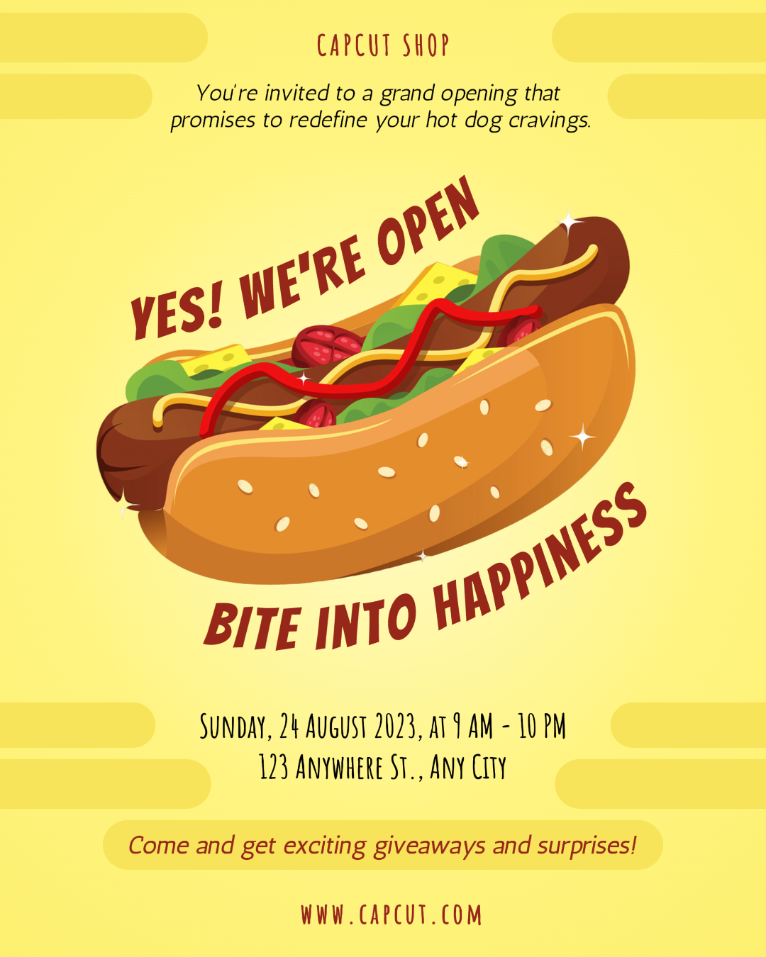 Food Hot Dog Shop Grand Ouverture Instagram Portrait