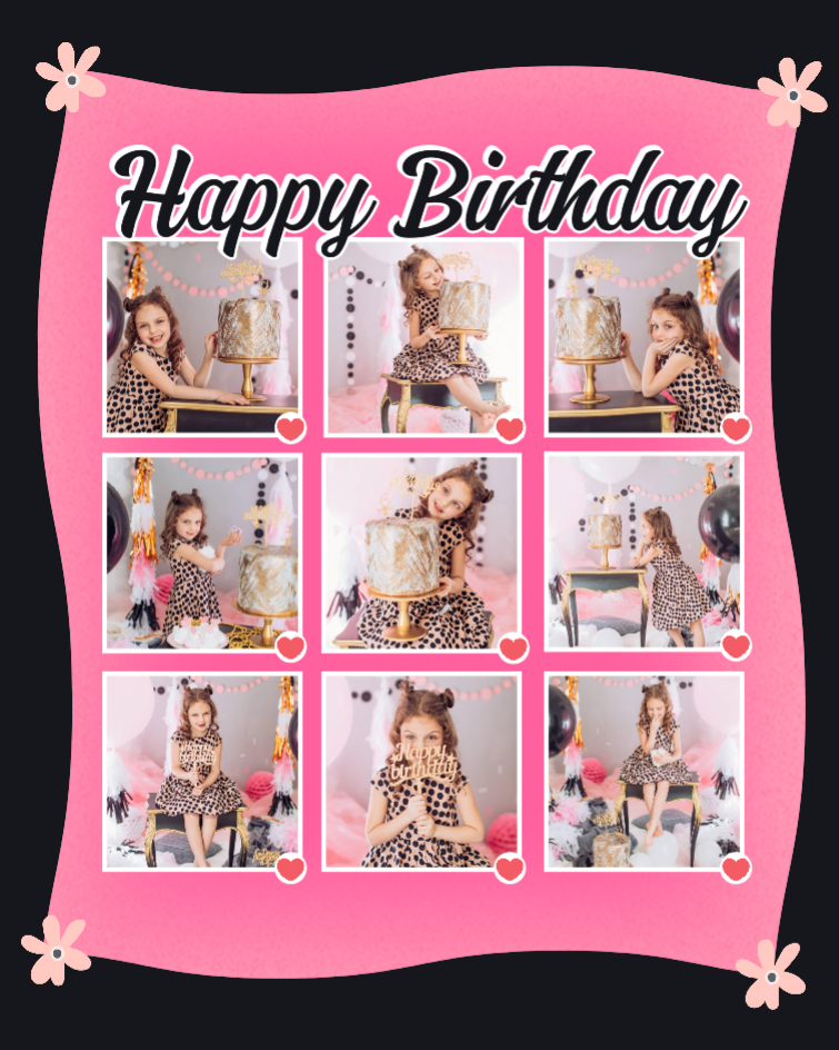 Non-Marketing Photo Collage Birthday Pink