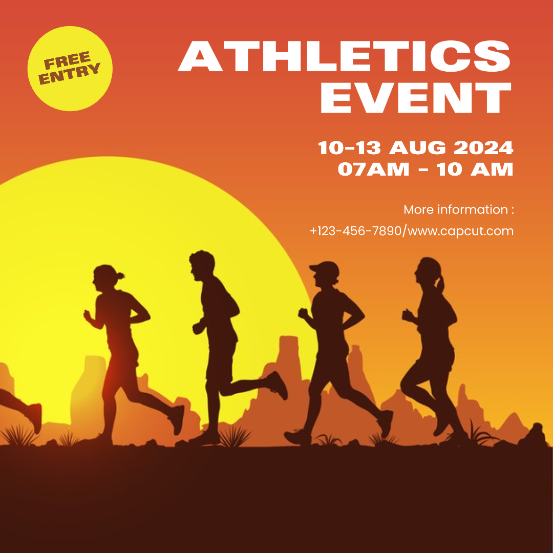 Post Instagram de l'événement d'athlétisme sportif et de match