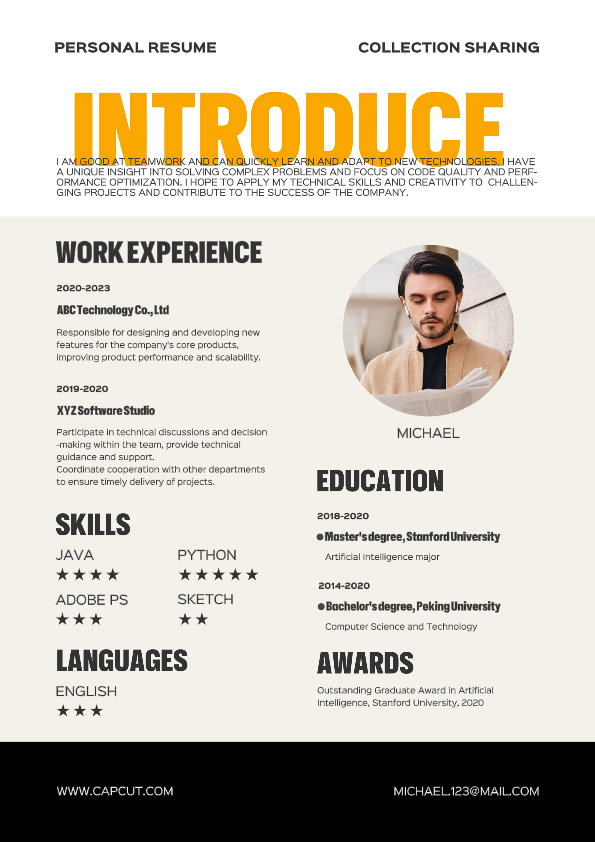 Pantalla de reclutamiento de currículum personal simple ( cc web)