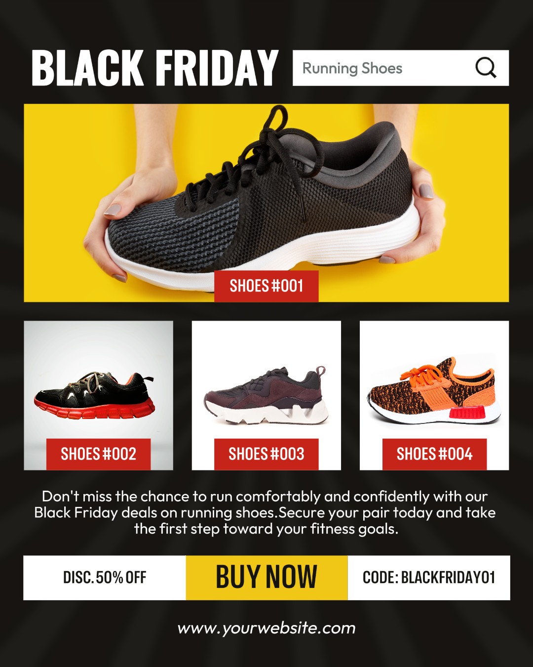 Black Friday Shoes Promo Instagram Portrait em MeninasNet