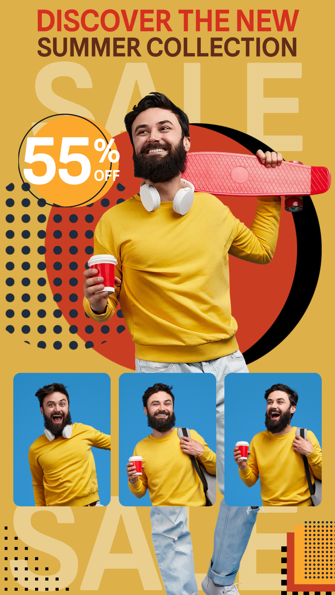 Clothing and Shoes Marketing Poster Instagran Story Yellow