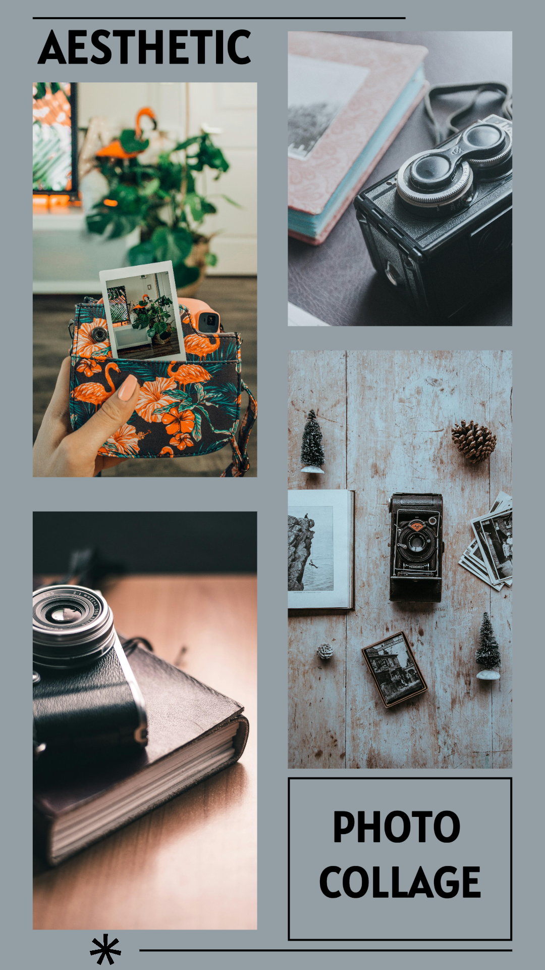 minimalist kolase kreatif poster instagram story foto kolase abu-abu