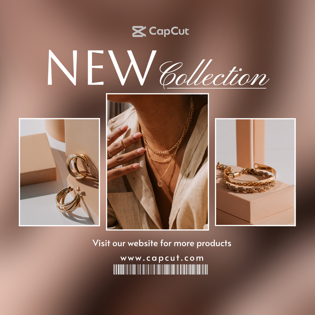 Jóias e acessórios Marketing Poster Instagram Post Nova chegada colar anel brinco pulseira