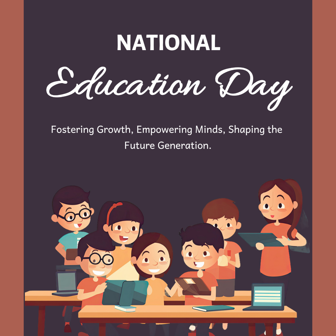 Educação E Treinamento Dia Nacional Da Educação Instagram Post Cinza Escuro E Marrom Simples