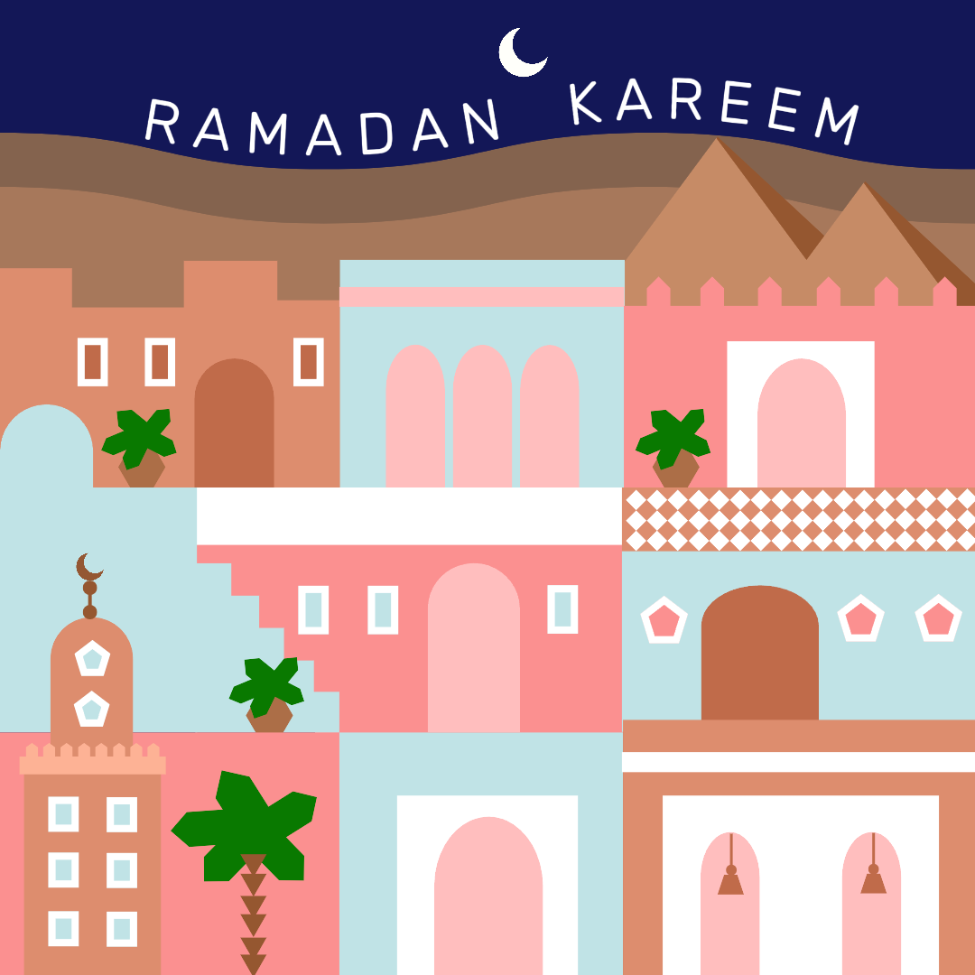 Affiche créative du Ramadan - Post Instagram - Marron