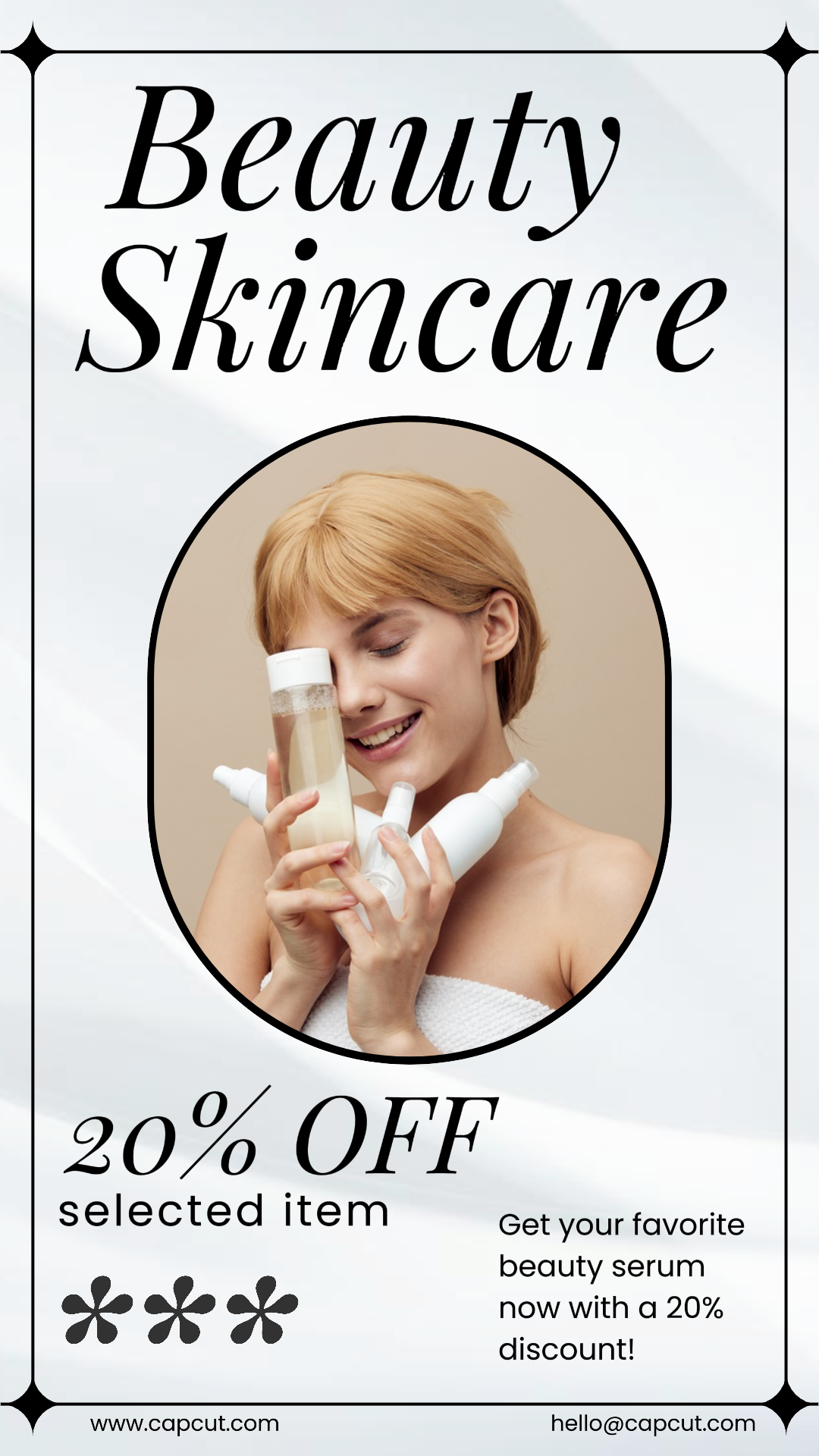 Beauty Skincare - Marketing Poster Skincare Instagram Story White Minimalist