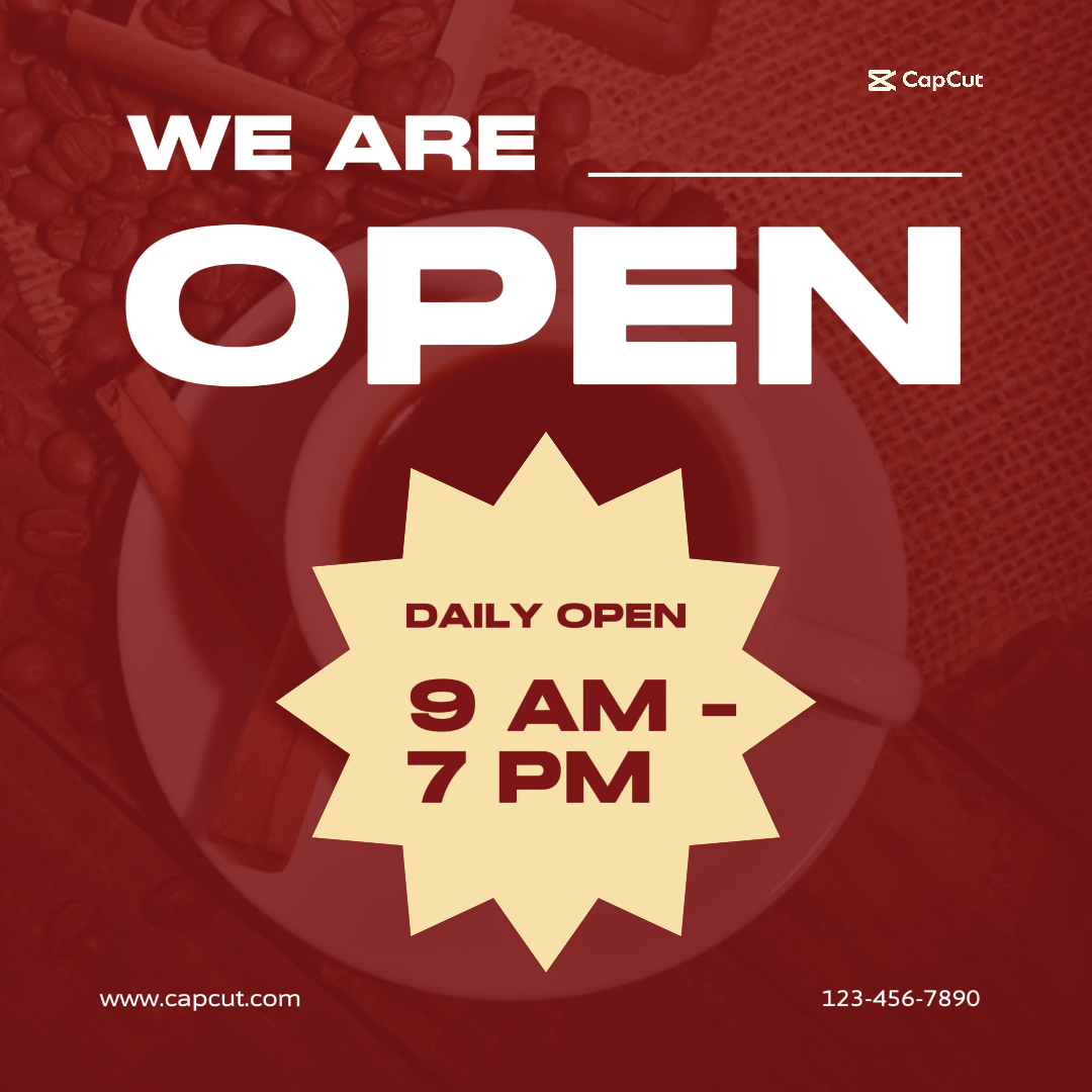 Business and Office Creative Poster Instagram Post We are Open Red