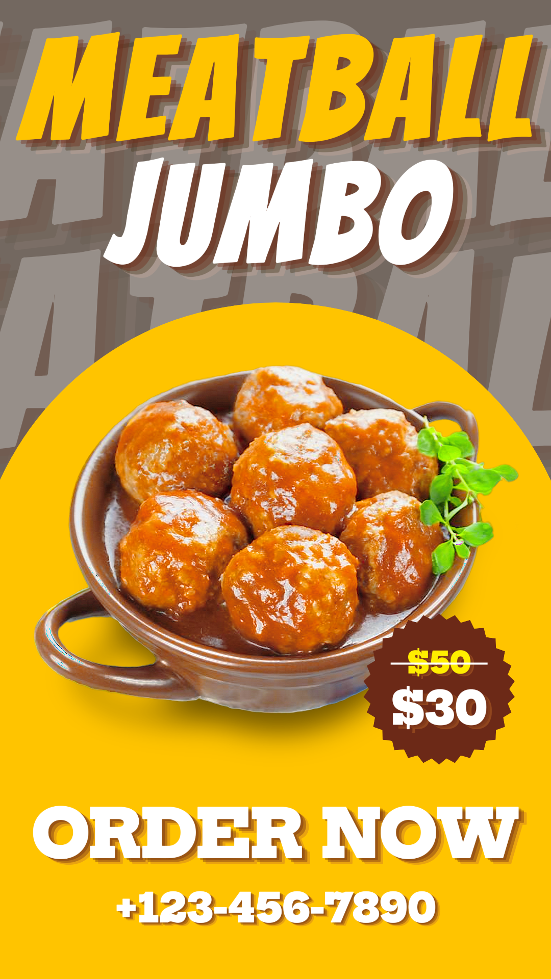 Meatball Jumbo Promotion TikTok Orange Yellow Brown