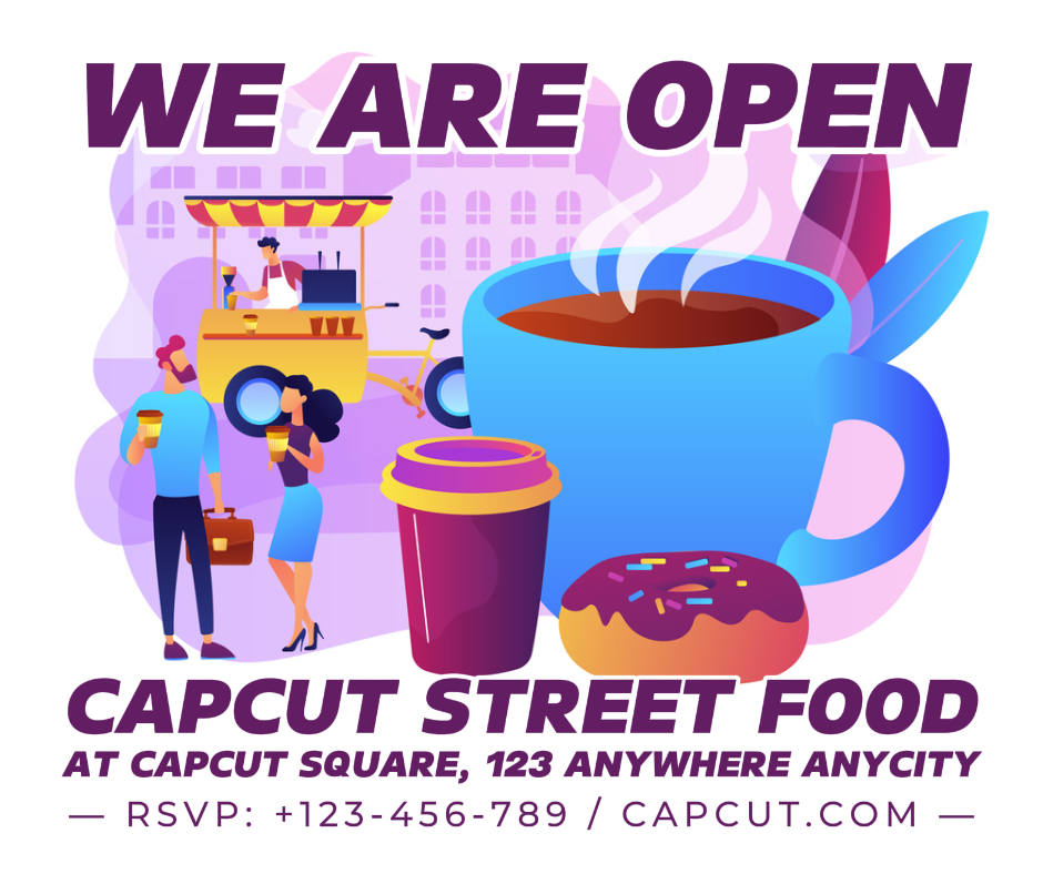 Essen & Trinken Street Food We Are Open Template Design Facebook Post