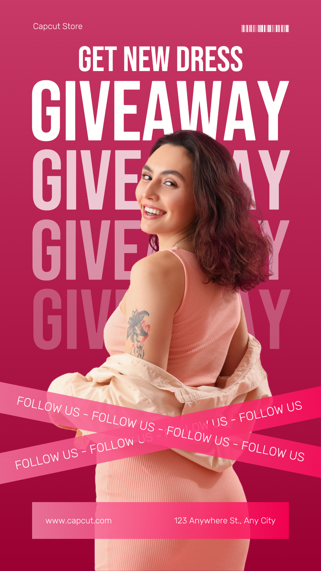Fashion Dress Giveaway Instagram Story Modern Pink