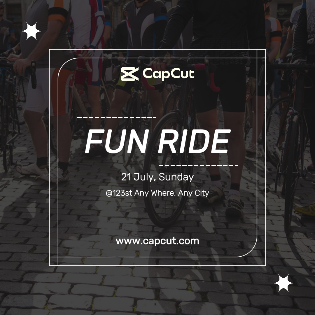 Poster Pemasaran Olahraga dan Pertandingan Bersepeda Instagram Pasca Bersepeda Fun Ride