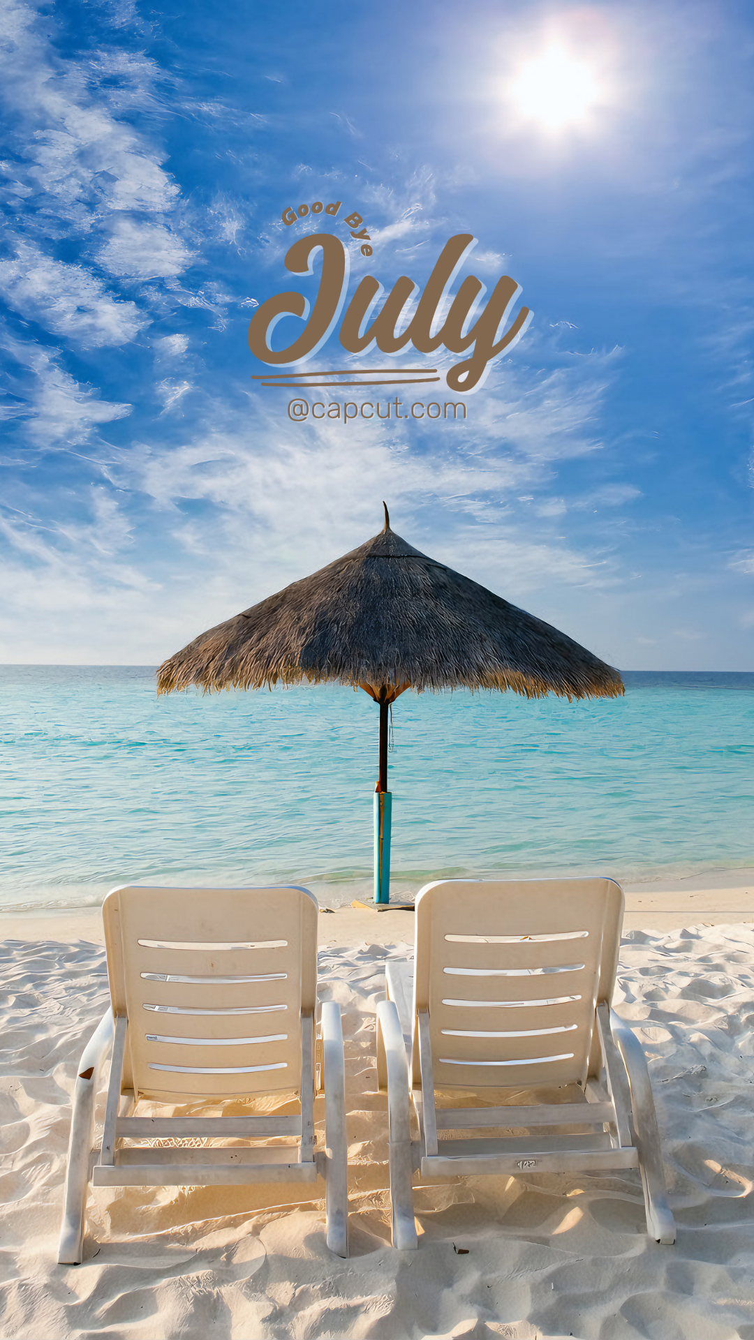 Olá julho Pôster criativo TikTok Brown