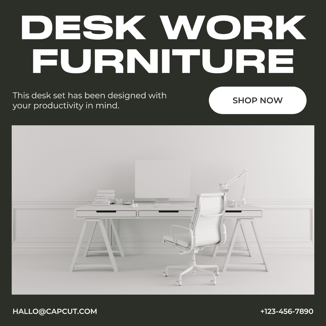 Muebles para el hogar, escritorio, trabajo, exhibición de productos, publicación de Instagram